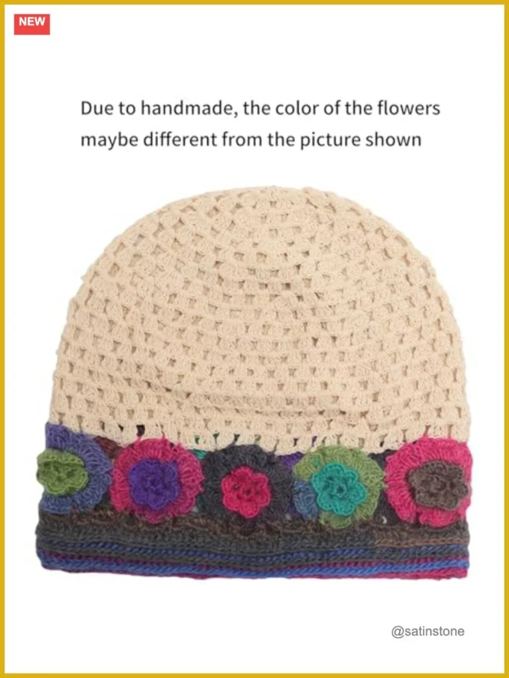 Women Cotton Crochet Slouchy Beanie Hat Handmade Knit Skull Cap Summer